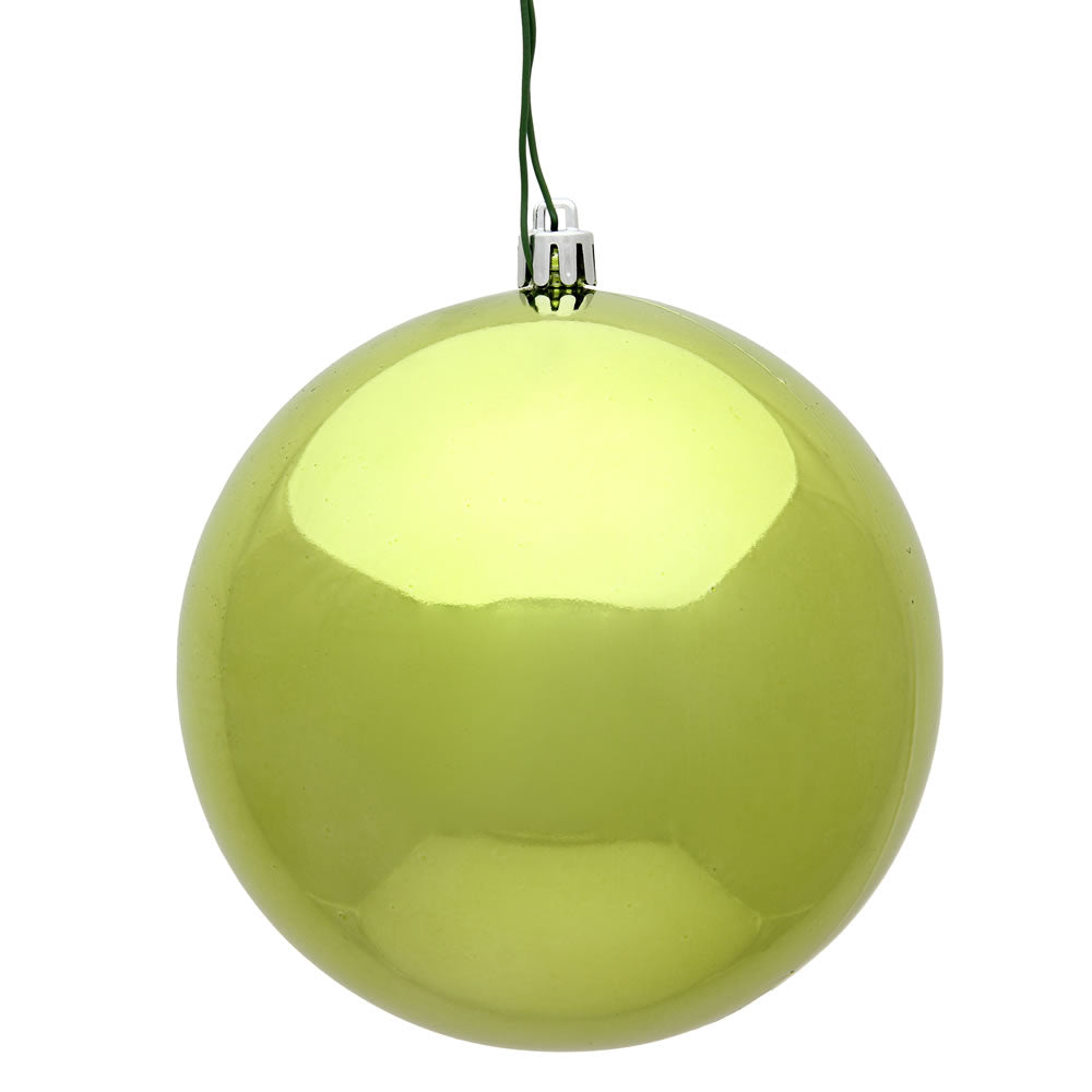 Vickerman 4.75 in. Lime Shiny Ball Christmas Ornament