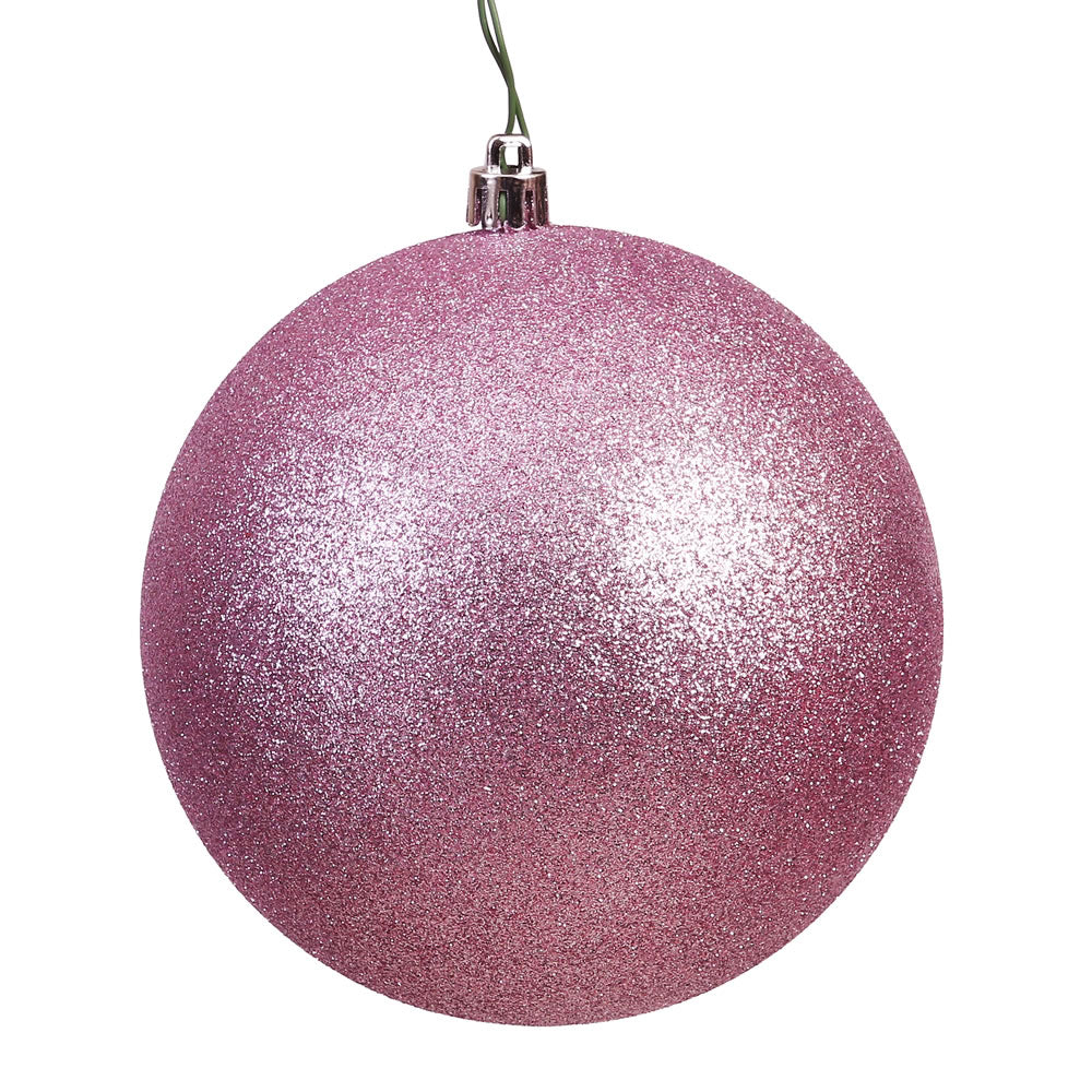 Vickerman 4.75 in. Mauve Glitter Ball Christmas Ornament