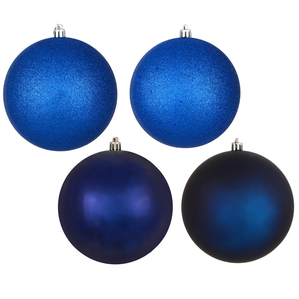 Vickerman 1 in. Midnight Blue Ball 4-Finish Asst Christmas Ornament