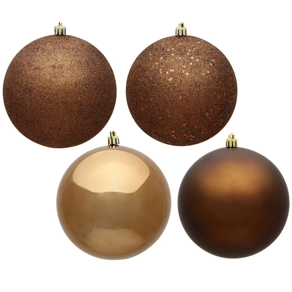 Vickerman 4 in. Mocha Ball 4-Finish Asst Christmas Ornament
