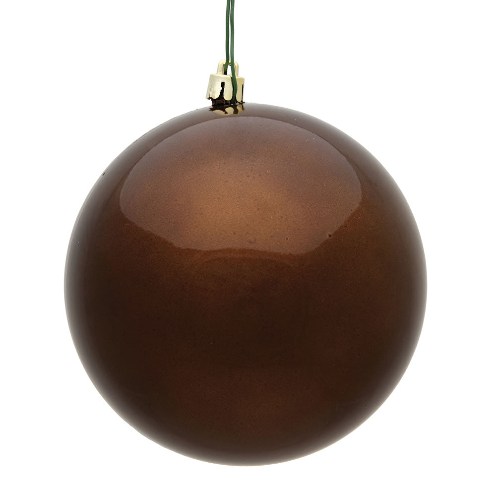 Vickerman 6 in. Mocha Candy Ball Christmas Ornament
