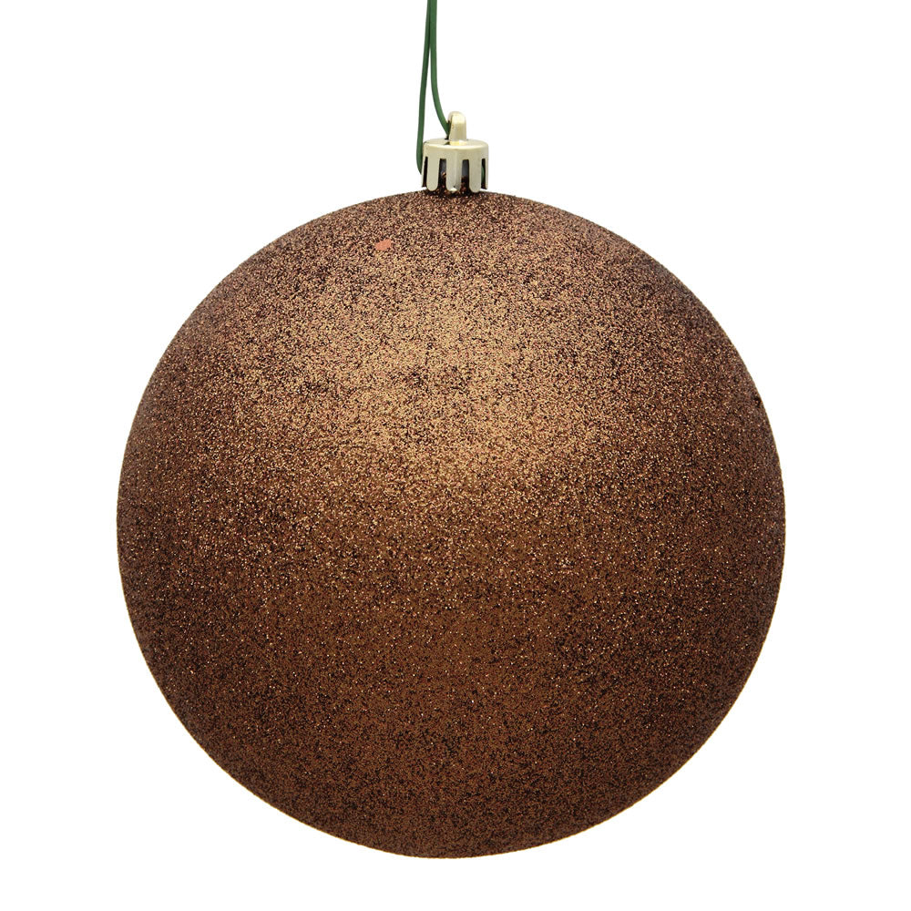 Vickerman 12 in. Mocha Glitter Ball Christmas Ornament