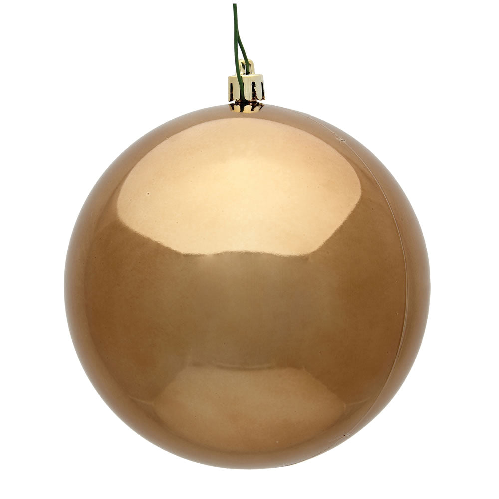 Vickerman 12 in. Mocha Shiny Ball Christmas Ornament