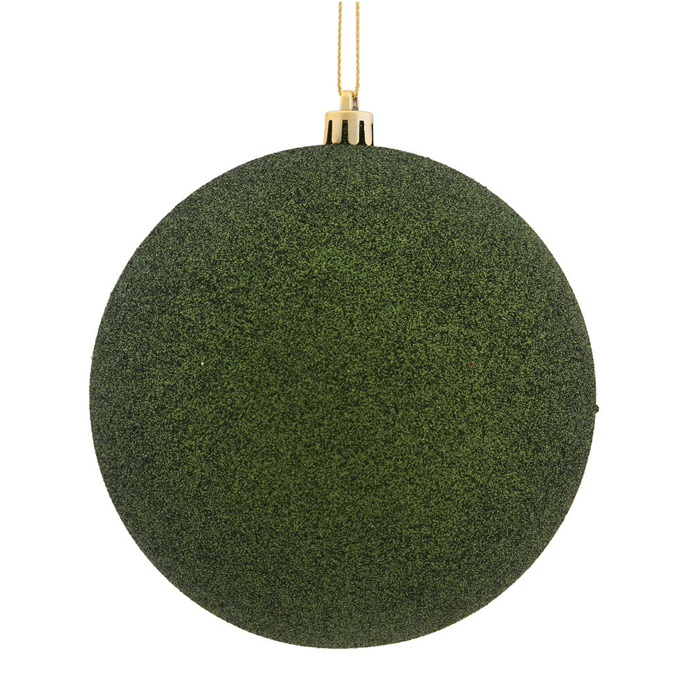 Vickerman 4 in. Moss Green Glitter Ball Christmas Ornament