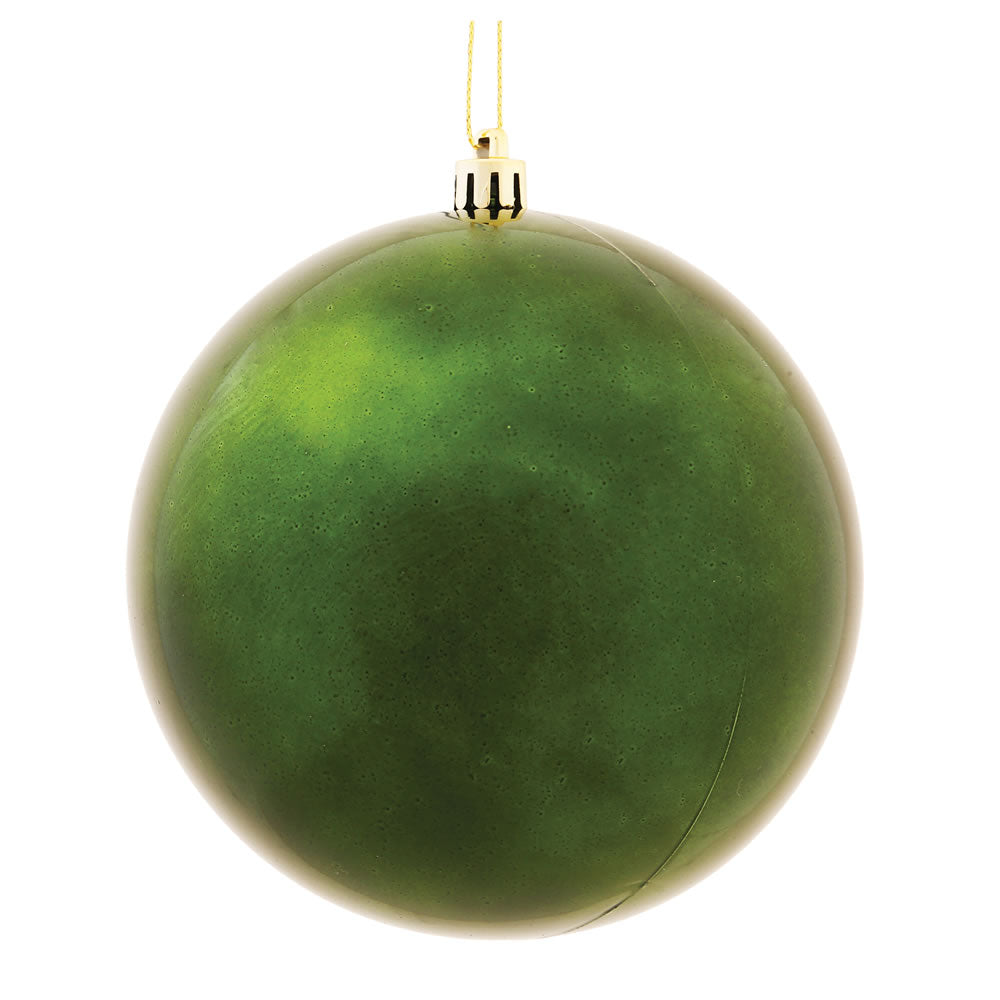Vickerman 8 in. Moss Green Shiny Ball Christmas Ornament