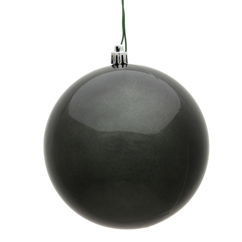 Vickerman 10 in. Pewter Candy Ball Christmas Ornament