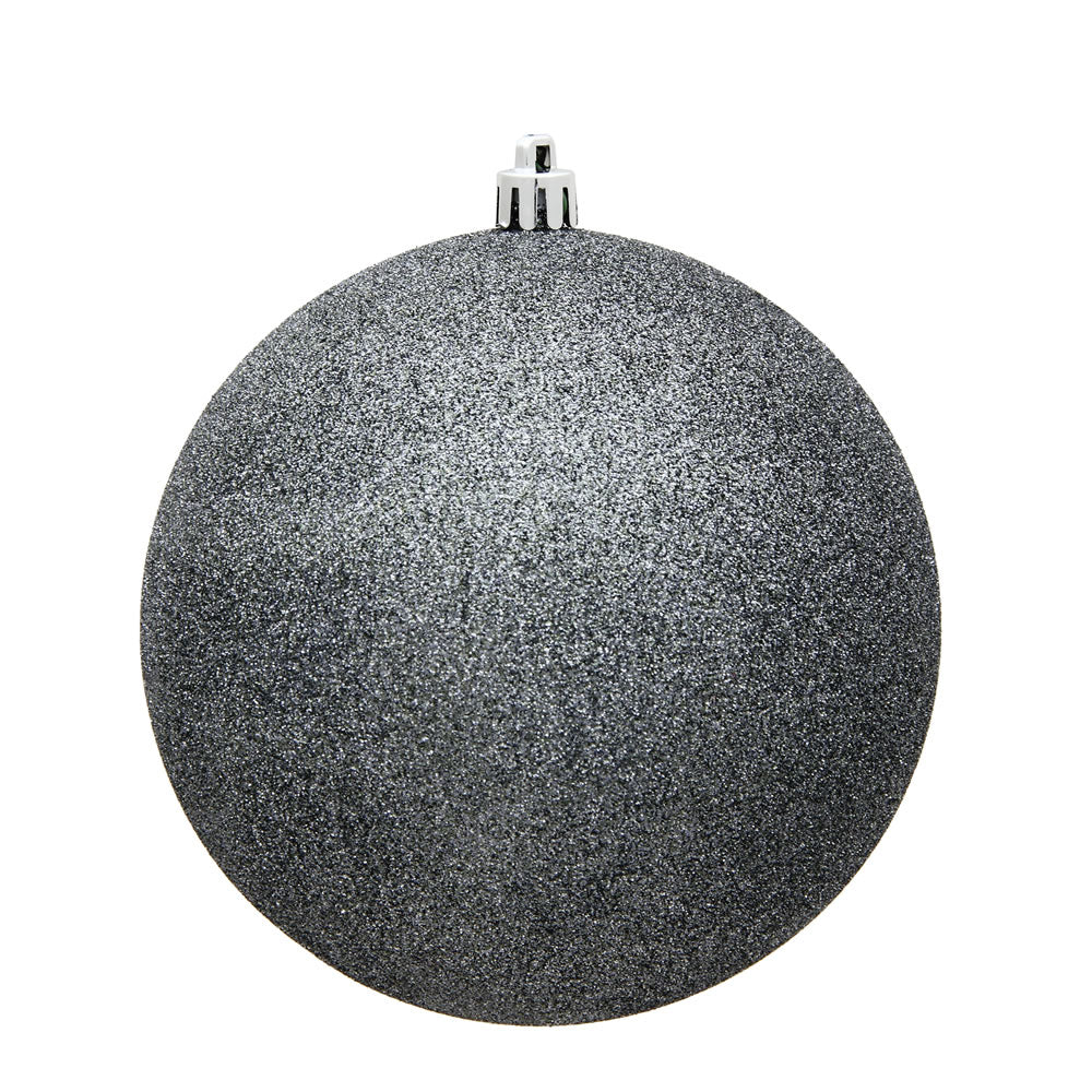 Vickerman 15.75 in. Pewter Glitter Ball Christmas Ornament