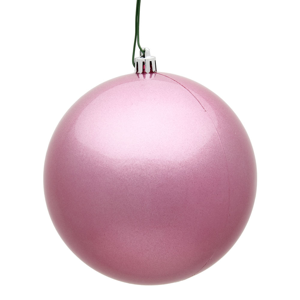Vickerman 12 in. Pink Candy Ball Christmas Ornament