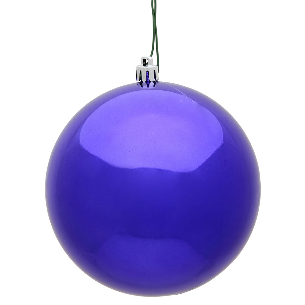 Vickerman 15.75 in. Purple Shiny Ball Christmas Ornament