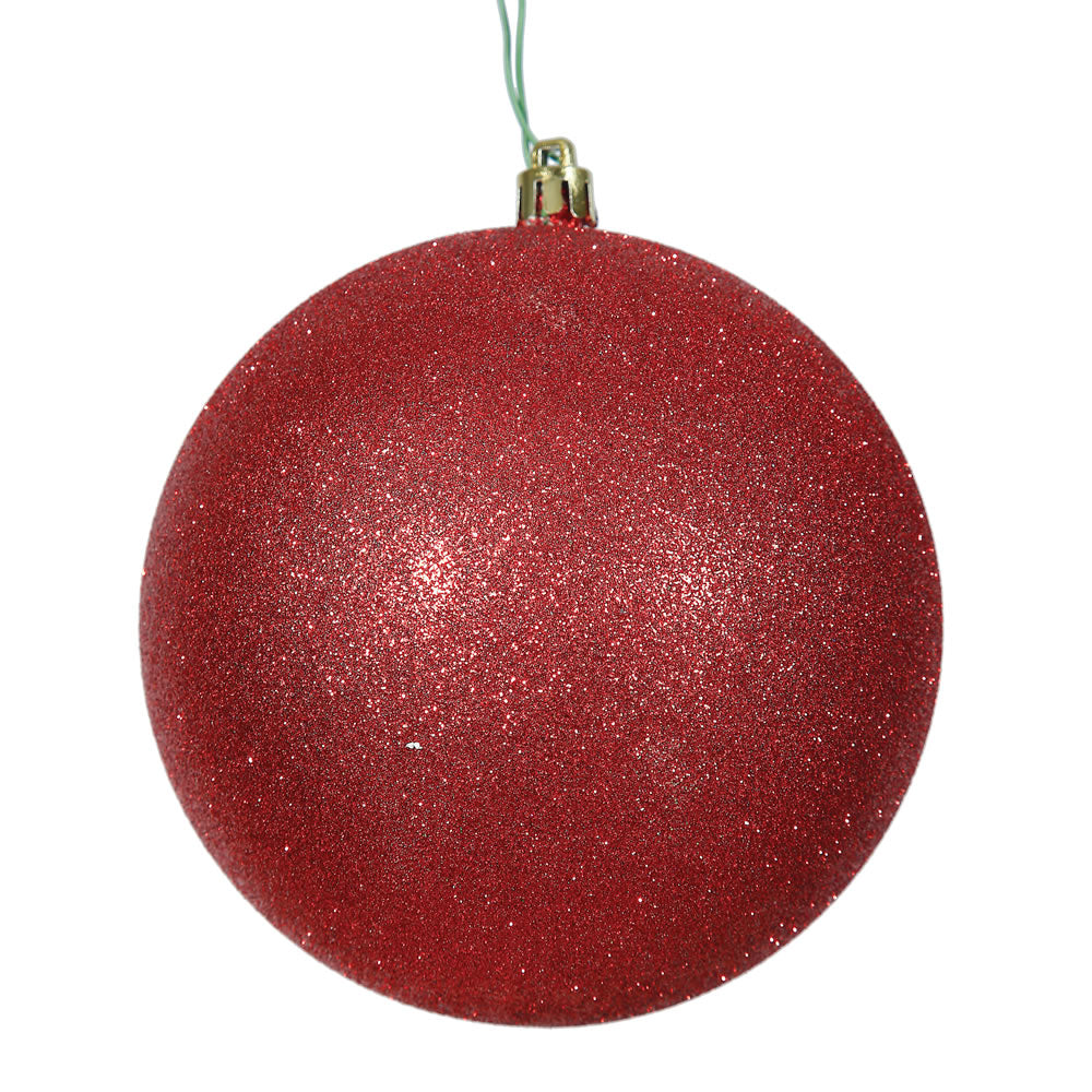 Vickerman 12 in. Red Glitter Ball Christmas Ornament