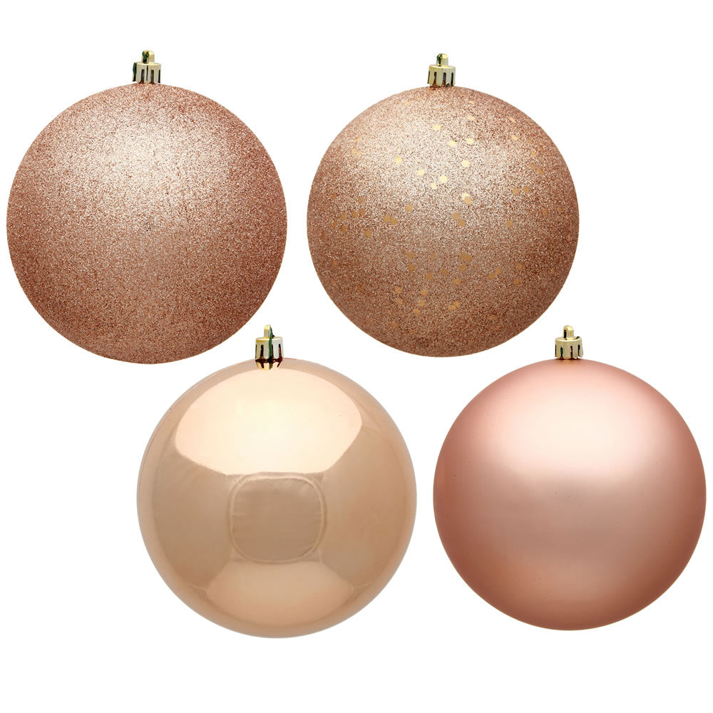 Vickerman 2.75 in. Rose Gold Ball 4-Finish Asst Christmas Ornament