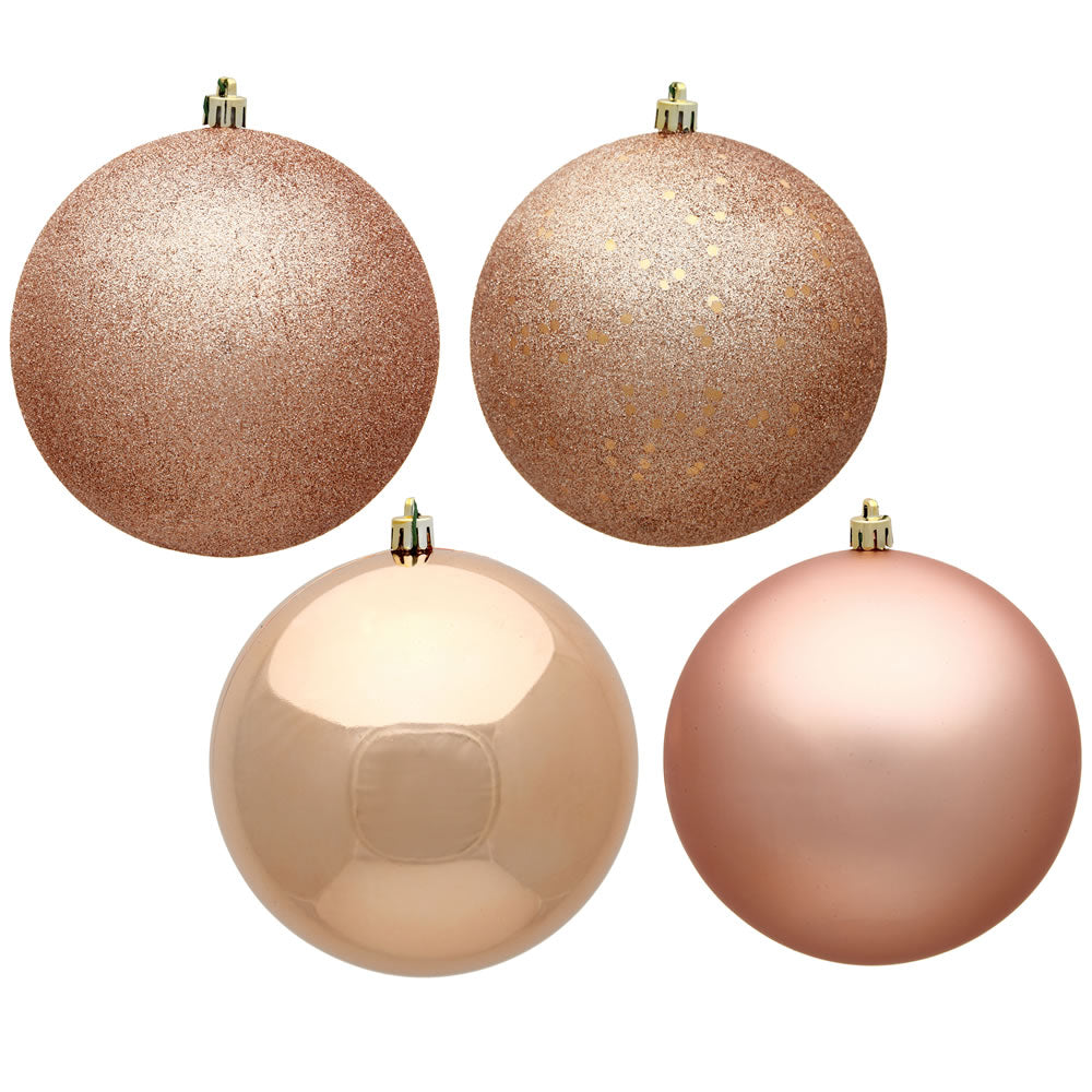 Vickerman 10 in. Rose Gold Ball 4-Finish Asst Christmas Ornament
