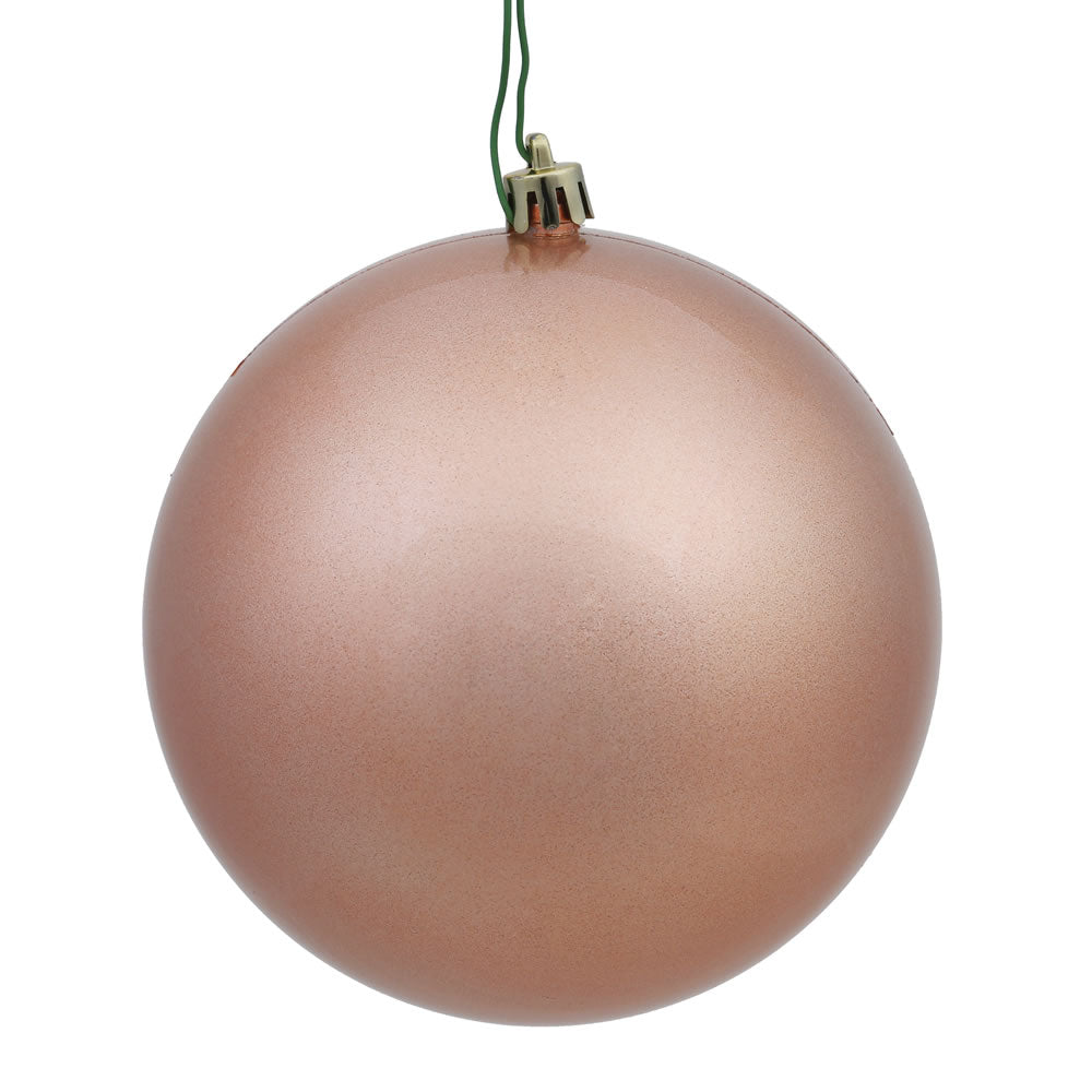 Vickerman 4 in. Rose Gold Candy Ball Christmas Ornament