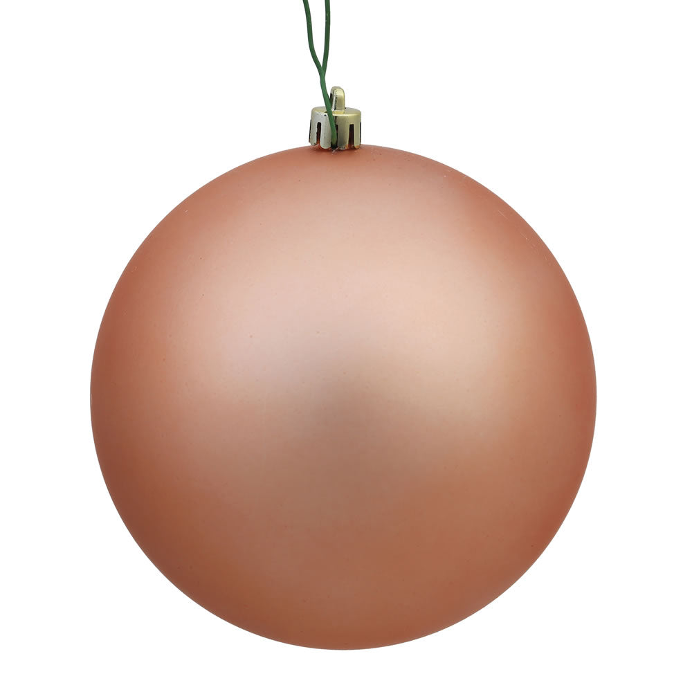 Vickerman 4.75 in. Rose Gold Matte Ball Christmas Ornament