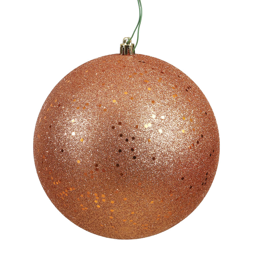 Vickerman 4.75 in. Rose Gold Ball Christmas Ornament