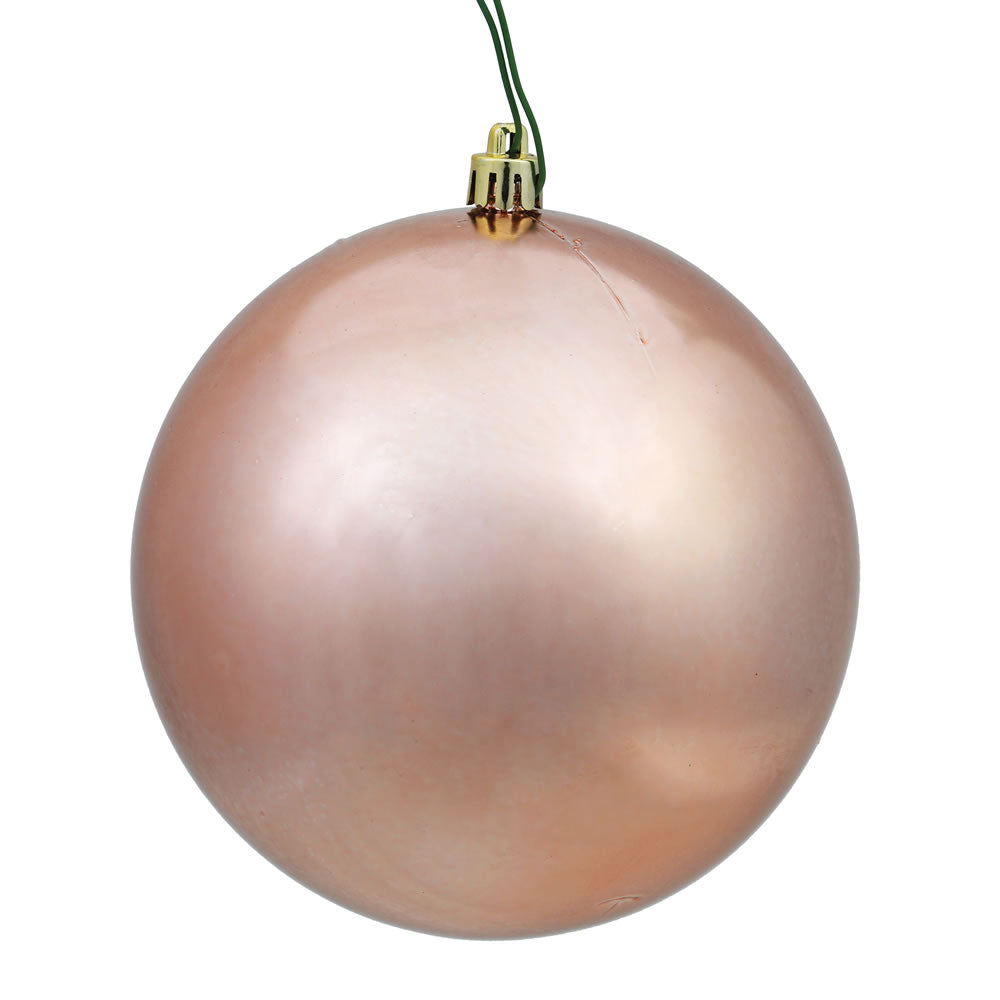 Vickerman 4.75 in. Rose Gold Shiny Ball Christmas Ornament