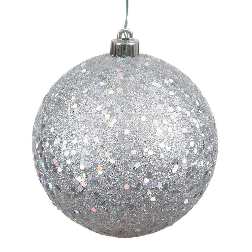 Vickerman 4.75 in. Silver Ball Christmas Ornament