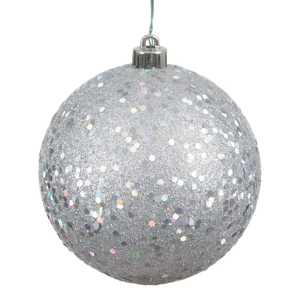 Vickerman 6 in. Silver Ball Christmas Ornament