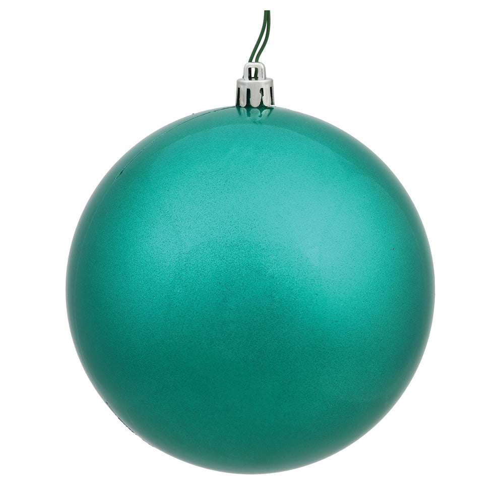 Vickerman 8 in. Teal Glitter Ball Christmas Ornament