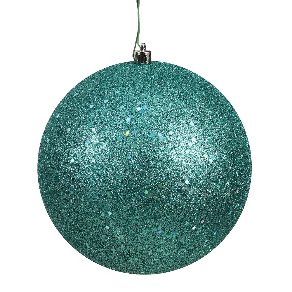 Vickerman 12 in. Teal Ball Christmas Ornament