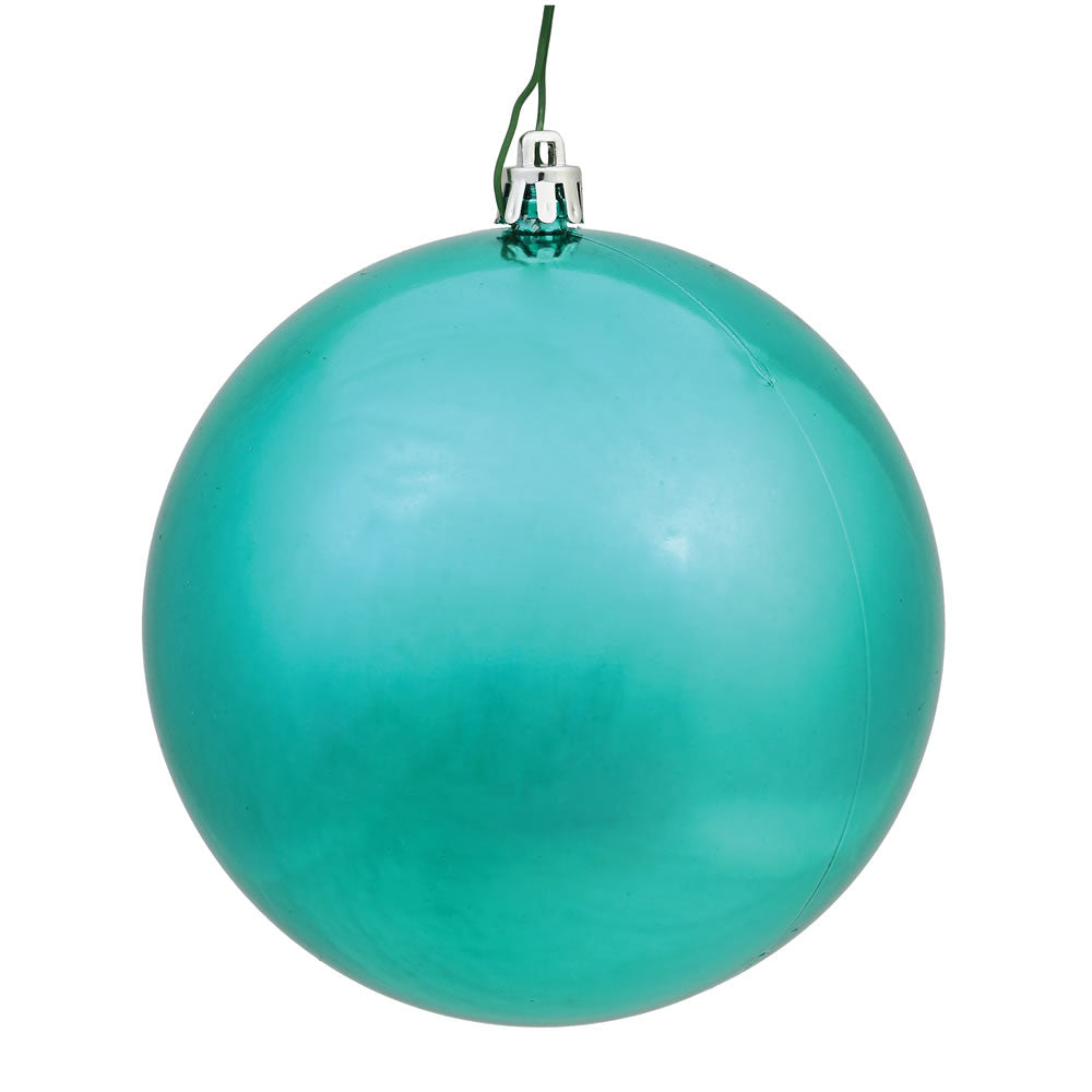 Vickerman 10 in. Teal Shiny Ball Christmas Ornament