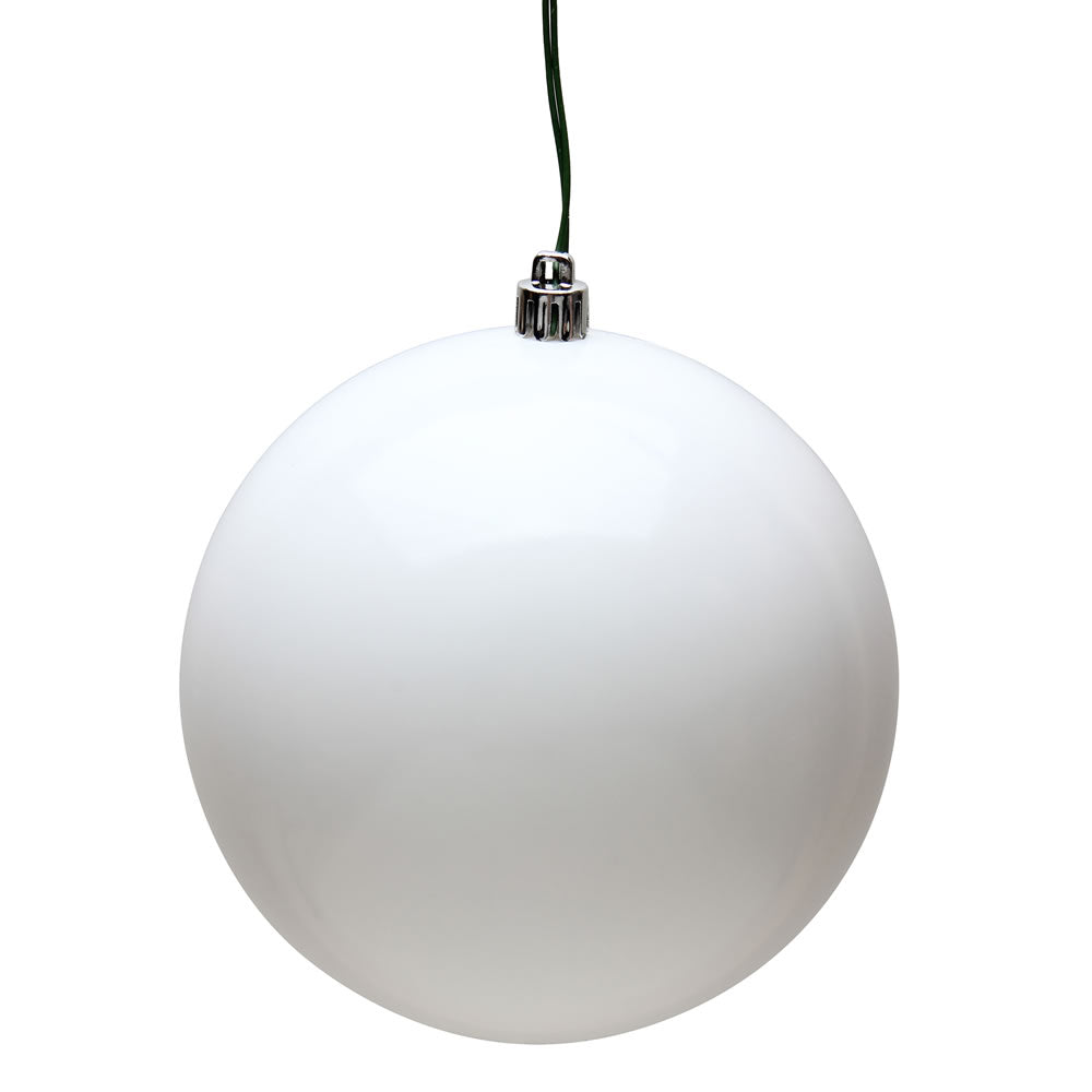 Vickerman 12 in. White Candy Ball Christmas Ornament