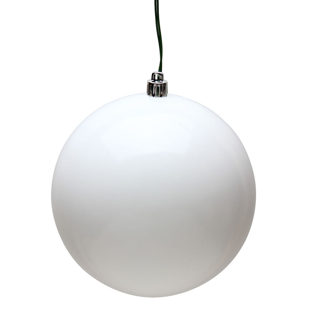 Vickerman 6 in. White Candy Ball Christmas Ornament