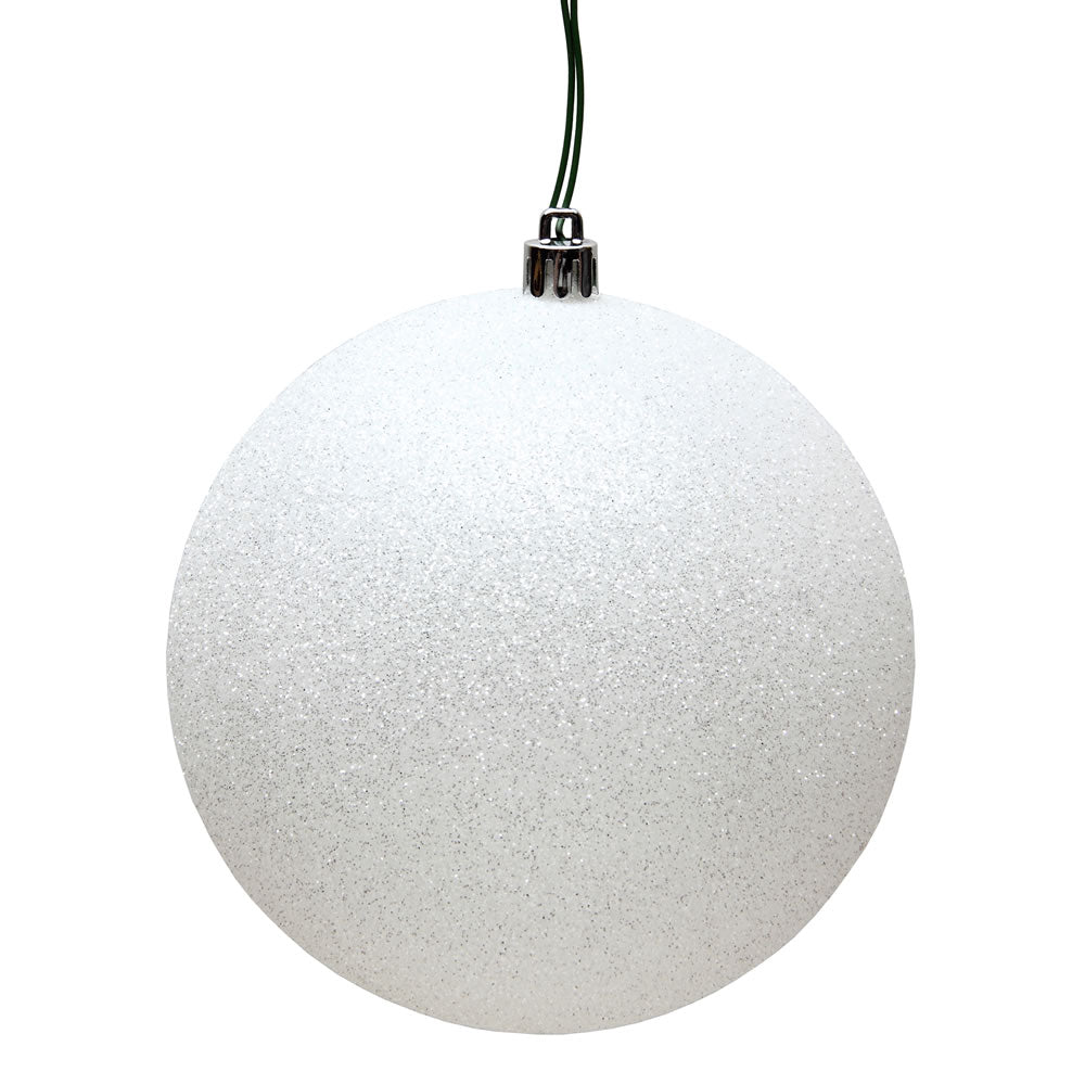 Vickerman 4.75 in. White Glitter Ball Christmas Ornament