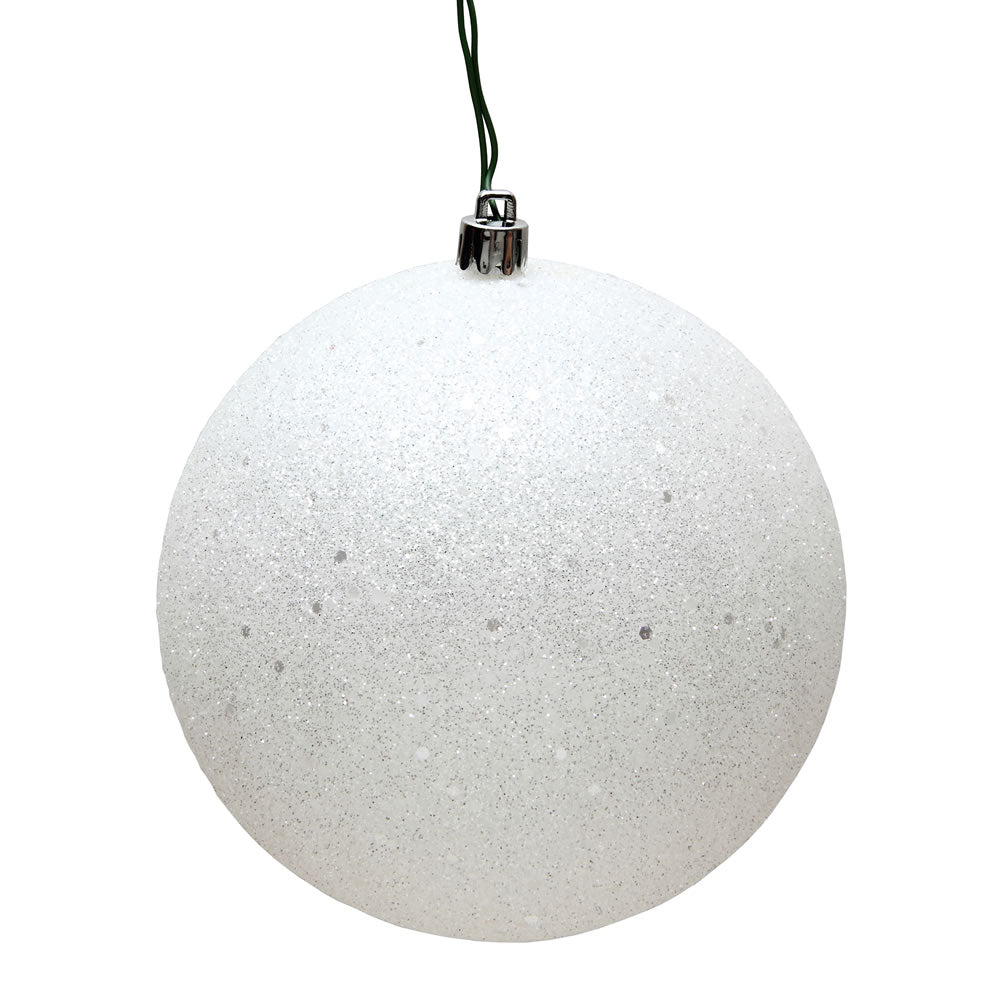 Vickerman 4.75 in. White Ball Christmas Ornament