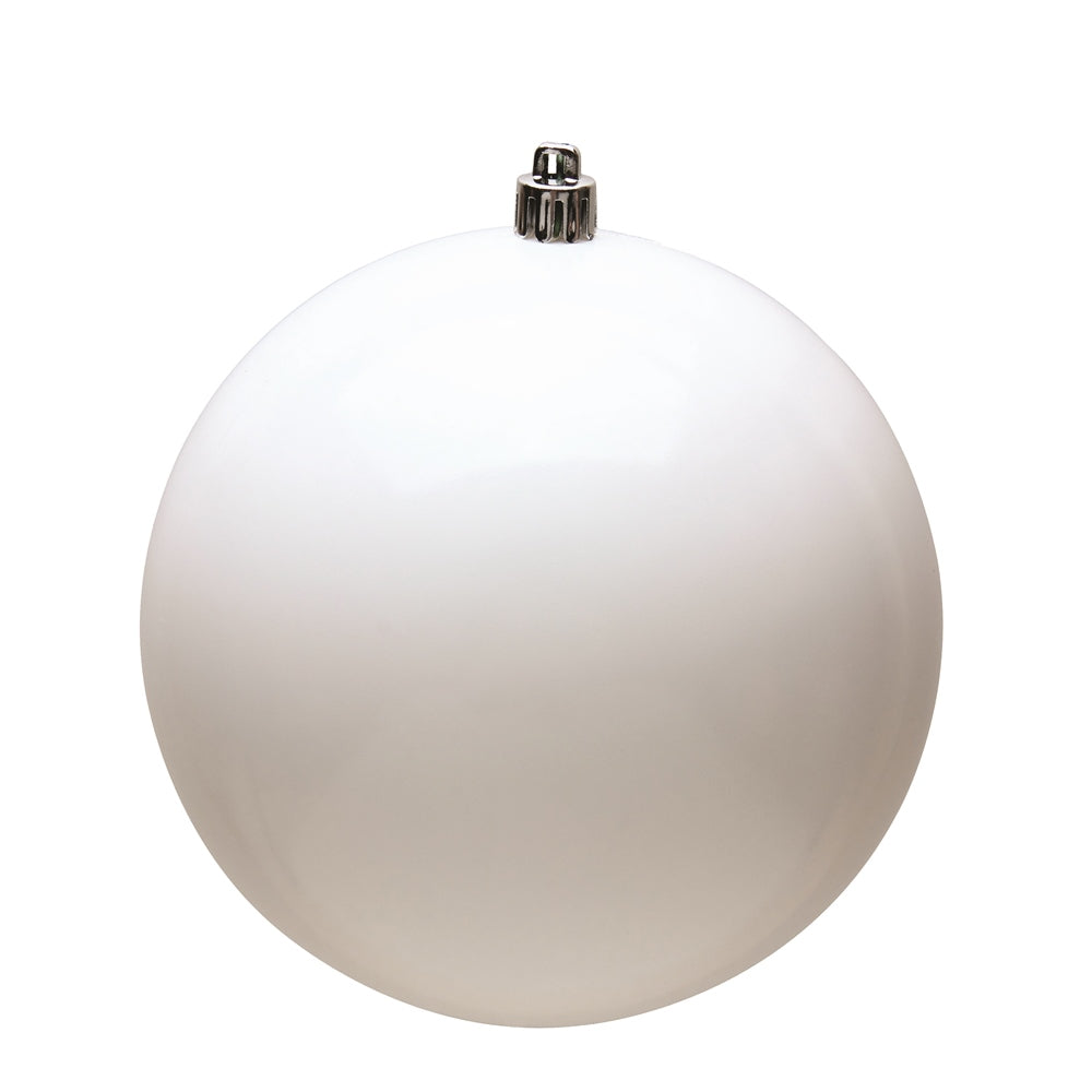 Vickerman 4.75 in. White Shiny Ball Christmas Ornament