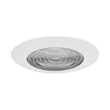 6 in. White Recessed Plastic Shower Trim with Glass Fresnel Lens