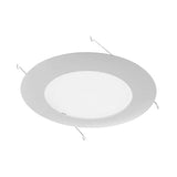 6 in. White Lexan Flat Albalite Shower Trim w/ Plastic Trim Ring & Albalite Lens