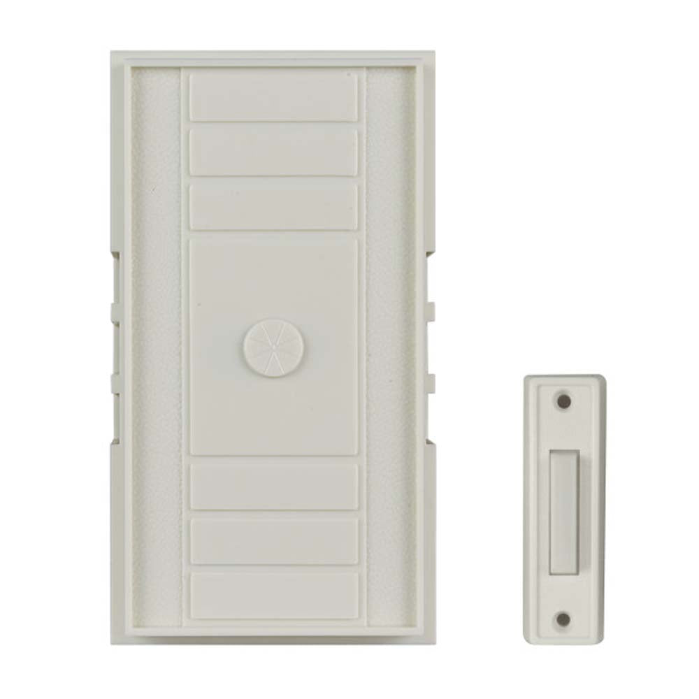 Single Door Door Bell Chime Kit with Rectangular Button, White