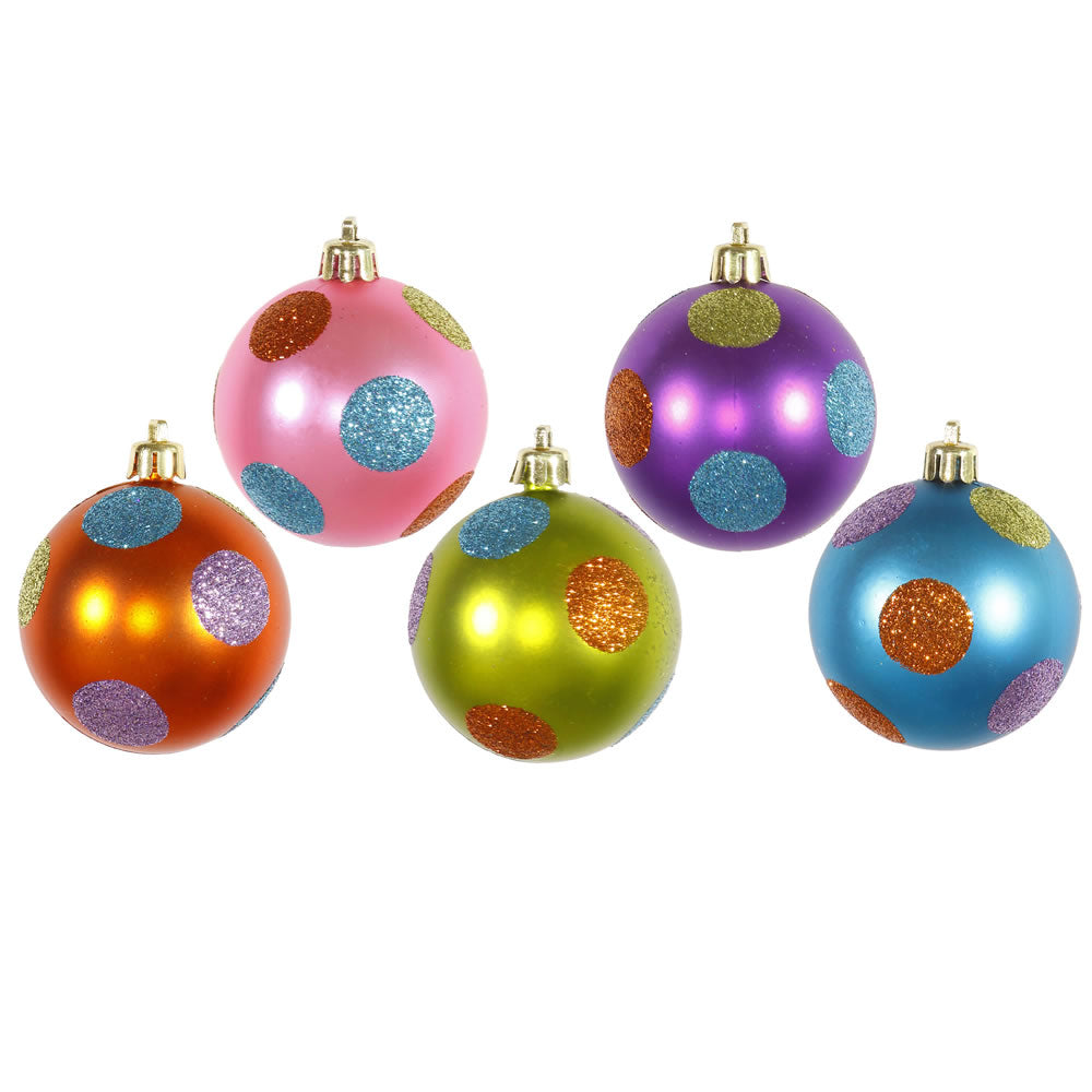 Vickerman 2.4 in. Multi-colored Polka Dot Candy Ball Christmas Ornament
