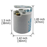 E26 E27 Medium Base Ceramic Lampholder Socket - Porcelain - 660W-250V Maximum_1