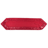 6' x 16" Red Sequin Leaf Design Festive Holiday Christmas Table Runner