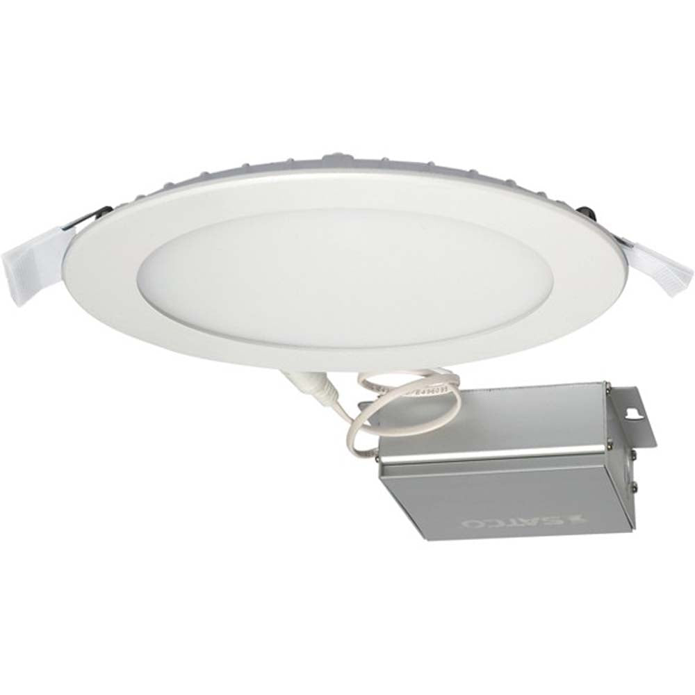 12 watt LED Direct Wire Downlight Edge-lit 6 inch 4000K 120 volt Dimmable Round Remote Driver