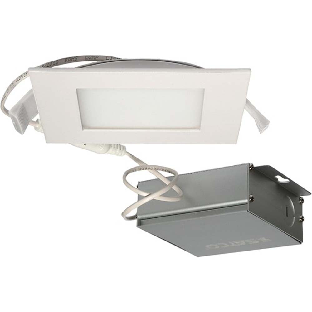 10 watt LED Direct Wire Downlight Edge-lit 4 inch 4000K 120 volt Dimmable Square Remote Driver