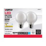 2Pk - Satco 6w G25 Globe Filament LED 2700K Medium Base Dimmable - 60w equiv_1