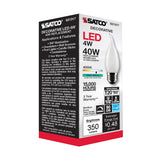 Satco 4w CA10 LED 4000K Medium Base Frosted Dimmable - 40w equiv - BulbAmerica