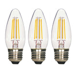 3Pk - Satco 4.5w B11 LED Filament 350lm 2700k Warm White E26 Base Dimmable Bulb