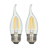 2Pk - Satco 5.5w 120v CA10 LED Filament 2700k Warm White E26 Base Dimmable Bulb
