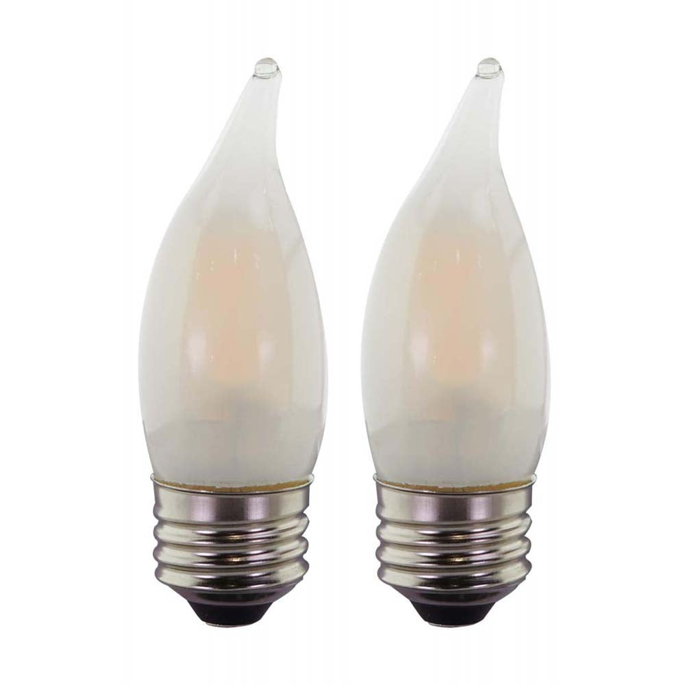 2Pk - Satco 4.5w 120v CA10 LED Filament Frosted 2700k Warm White Dimmable Bulb