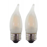 2Pk - Satco 4.5w 120v CA10 LED Filament Frosted 2700k Warm White Dimmable Bulb