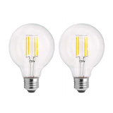 2Pk - Satco 4.5w 120v G25 LED Filament 2700k Warm White E26 Base Dimmable Bulb