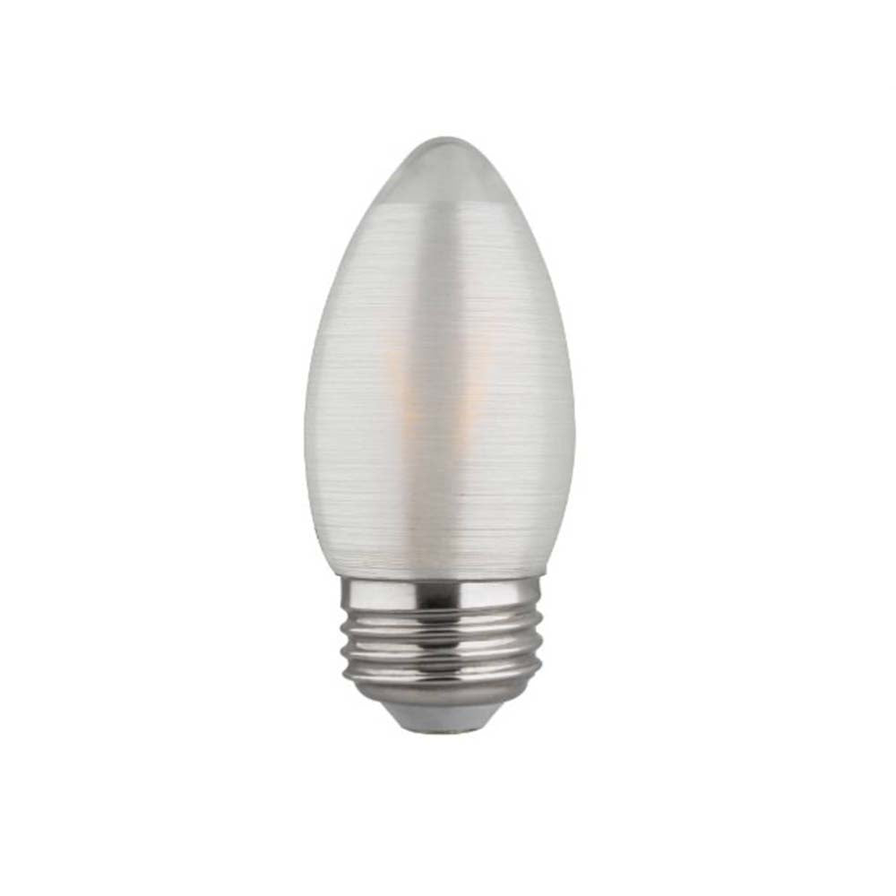 Satco S22703 2w C11 LED Satin Spun Clear 120v Medium Base 120lm 2700k bulb