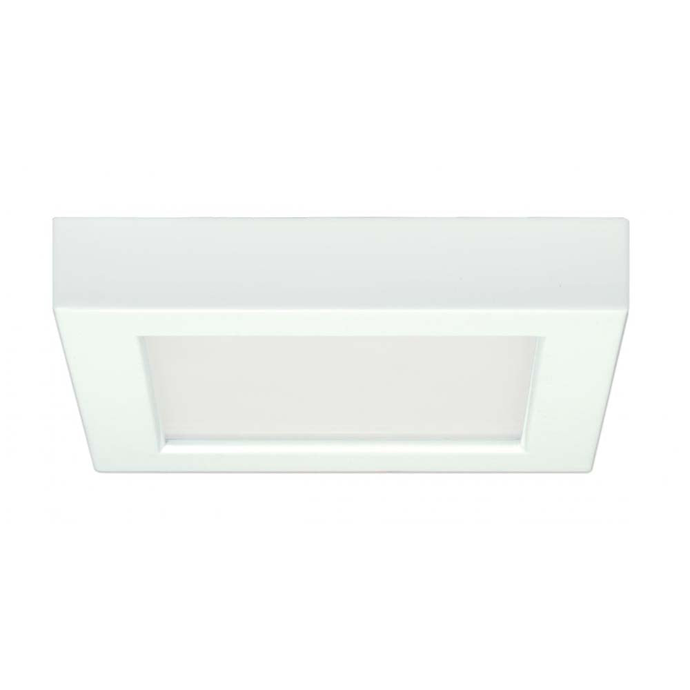 10.5w 5.5-in Flush Mount LED Fixture 2700K Square Shape White Finish 120v