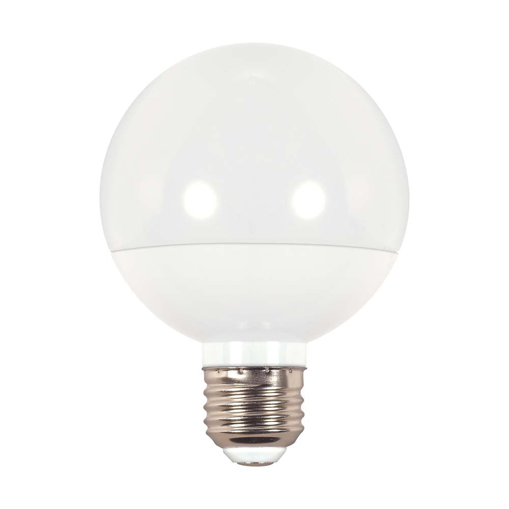 Satco 4w 120v G25 LED White Finish 360Lm 2700k Warm White E26 Base Dimmable Bulb