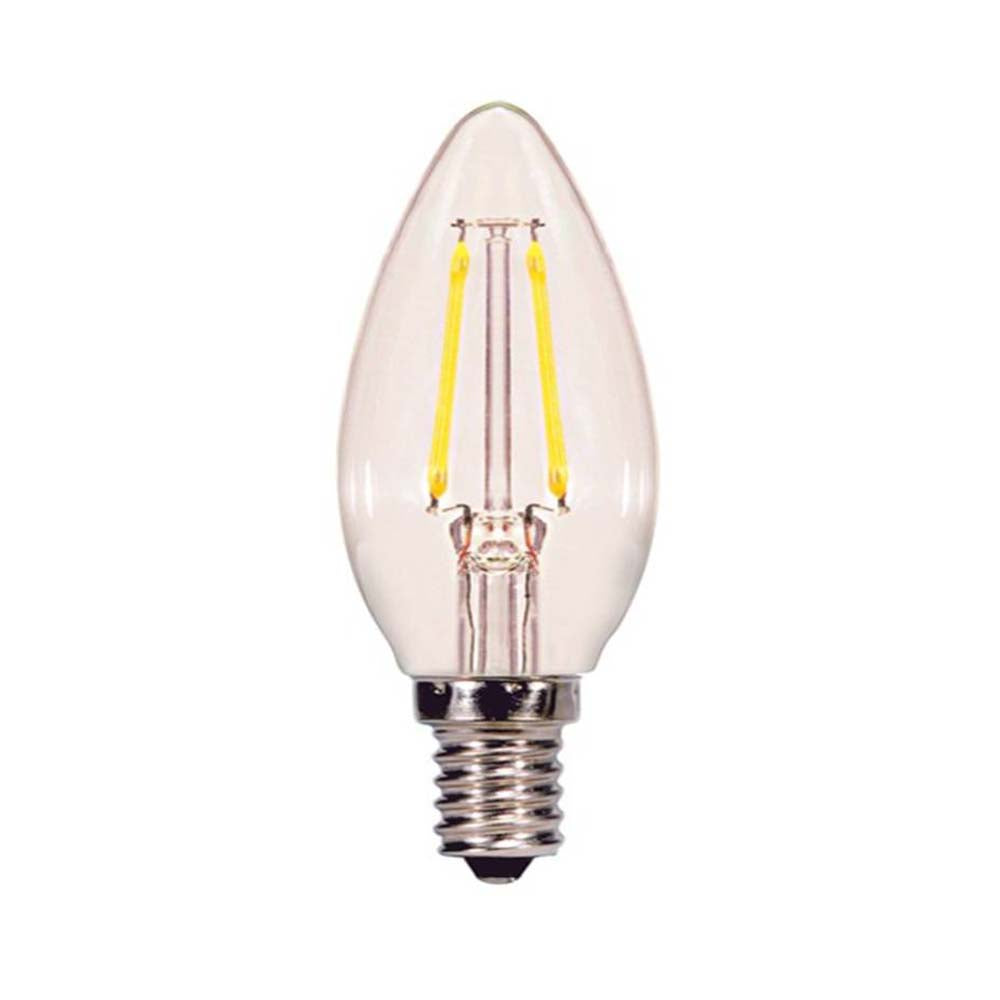 Satco 4.5w B10 Candle LED Filament E12 Candelabra Base 350lm 2700k Dimmable Bulb