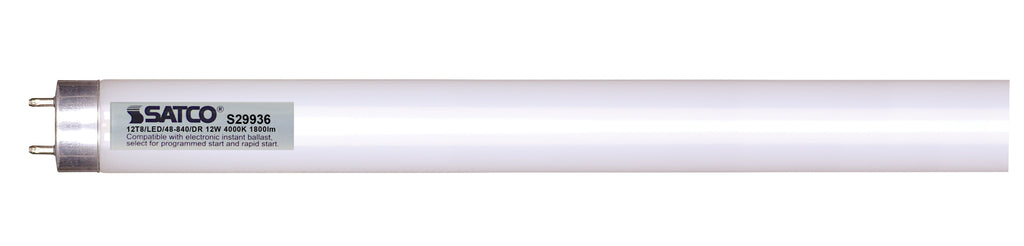 12w T8 LED Medium bi-pin base 1800 lumens 4000K Cool White
